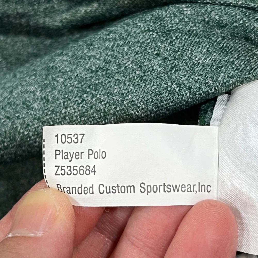 Nike Polo Mens Large Green Stetson University Player Polo Dri-Fit Short Sleeve